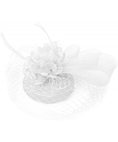 Fascinators for Women Kentucky Derby Hats,Tea Party Hat Headband Hair Clip Veil Headband with Hair Clip White $6.73 Sun Hats