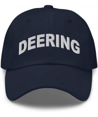 Deering New Hampshire Hat Deering NH Cap Embroidered Dad Hat Adjustable Strap Closure Unisex Navy $16.80 Baseball Caps