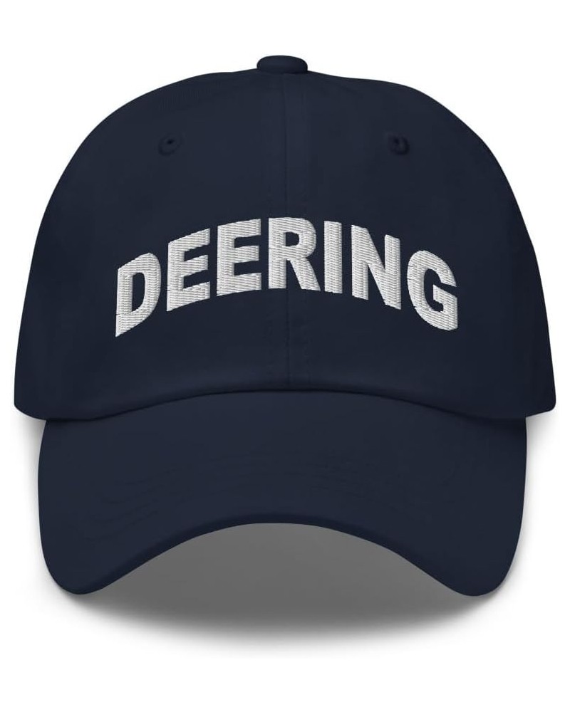 Deering New Hampshire Hat Deering NH Cap Embroidered Dad Hat Adjustable Strap Closure Unisex Navy $16.80 Baseball Caps