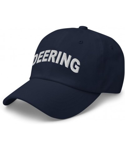 Deering New Hampshire Hat Deering NH Cap Embroidered Dad Hat Adjustable Strap Closure Unisex Navy $16.80 Baseball Caps