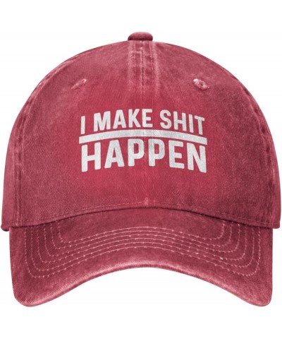 I Make Shit Happen Hat Women Baseball Hats Fashionable Hats Red $11.28 Baseball Caps