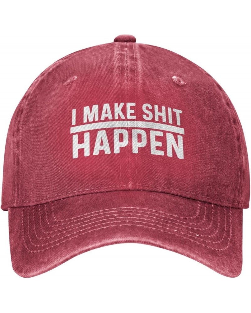 I Make Shit Happen Hat Women Baseball Hats Fashionable Hats Red $11.28 Baseball Caps