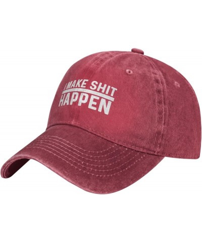 I Make Shit Happen Hat Women Baseball Hats Fashionable Hats Red $11.28 Baseball Caps