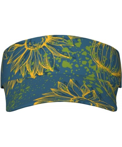 Dandelion Print Sun Visor Hats for Women Men Sun Cap Blue $7.50 Visors