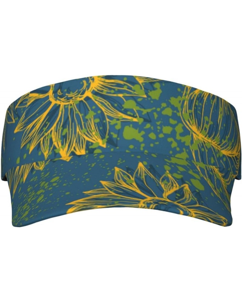 Dandelion Print Sun Visor Hats for Women Men Sun Cap Blue $7.50 Visors