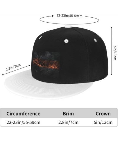 Smoke Style Thin Orange Line Flag Baseball Cap for Men Women Snapback Hat Adjustable Flat Bill Hats White $13.60 Baseball Caps