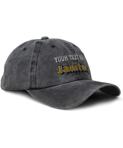 Soft Washed Baseball Cap Janitor Cotton Dad Hats for Men & Women Black Personalized Text Here $14.21 Baseball Caps