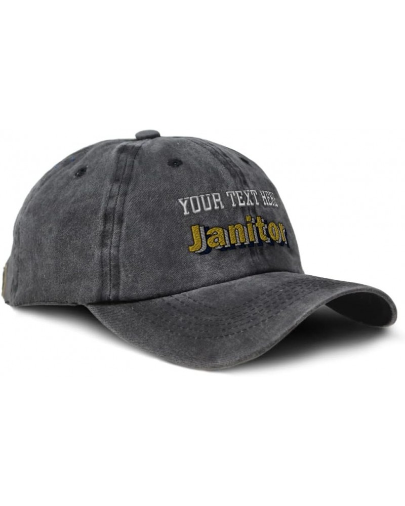 Soft Washed Baseball Cap Janitor Cotton Dad Hats for Men & Women Black Personalized Text Here $14.21 Baseball Caps