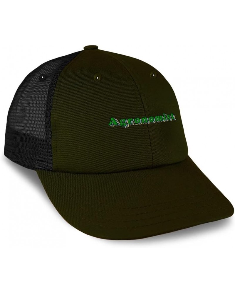 Custom Trucker Hat Baseball Cap Agronomist Production Cotton Soil Dad Hats for Men & Women Loden Black Design Only $13.16 Bas...