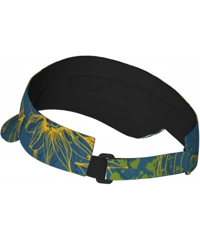 Dandelion Print Sun Visor Hats for Women Men Sun Cap Blue $7.50 Visors