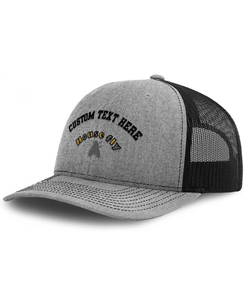 Custom Custom Trucker Hat Baseball Cap House Fly Insects Insects Cotton Nature Dad Hats for Men & Women Heather Gray Black Pe...