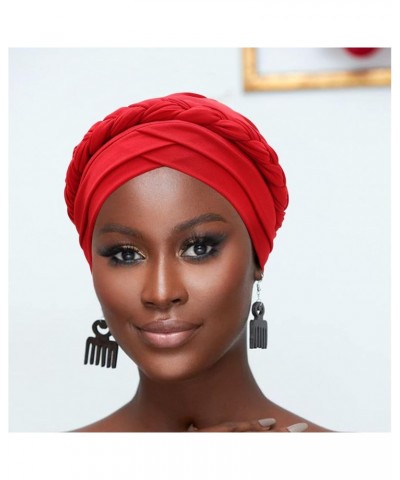 Turban Pre-Tied Twisted Braid Hair Cover Wrap Hat African Beanie Headwraps for Black Women Chemo Cancer Cap 3 Pcs Twisted Bra...