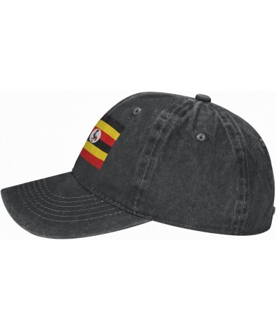 America Uganda Friendship Flag Adjustable Stylish Unique Unisex Washed Cowboy Baseball Adult Hat Black $10.60 Baseball Caps