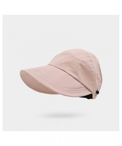 Outdoor Sun Protective Hollow Top Sun Hat New 2024 Sun Hats for Women Sun Protective Ponytail Sun Cap Pink $6.10 Sun Hats