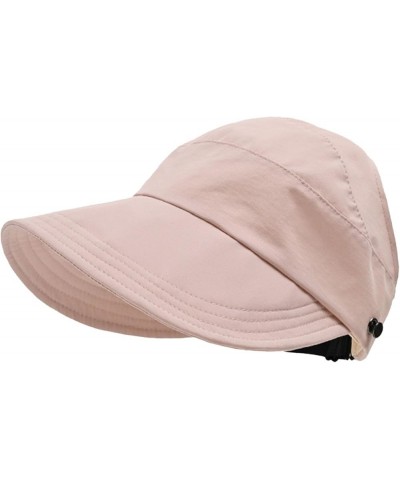 Outdoor Sun Protective Hollow Top Sun Hat New 2024 Sun Hats for Women Sun Protective Ponytail Sun Cap Pink $6.10 Sun Hats