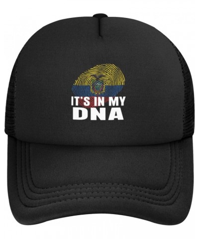 It's in My DNA Ecuador Flag Baseball Cap Adjustable Casual Mesh Hats Duck Tongue Hat for Men Women23 Black $12.74 Baseball Caps