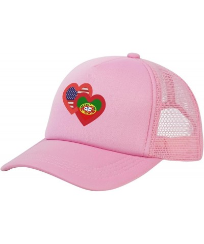 Trucker Hat Mesh Baseball Cap Adjustable Dad Hat Unisex Pink $8.35 Baseball Caps