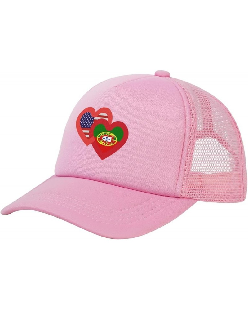 Trucker Hat Mesh Baseball Cap Adjustable Dad Hat Unisex Pink $8.35 Baseball Caps