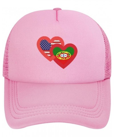 Trucker Hat Mesh Baseball Cap Adjustable Dad Hat Unisex Pink $8.35 Baseball Caps