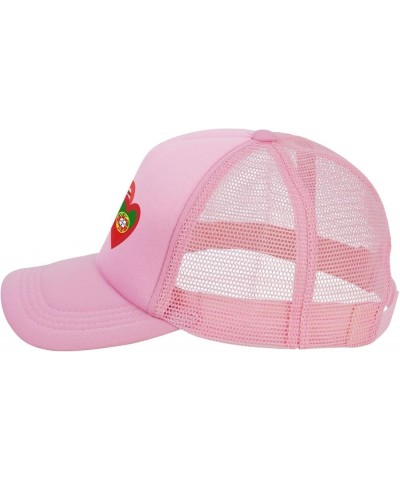 Trucker Hat Mesh Baseball Cap Adjustable Dad Hat Unisex Pink $8.35 Baseball Caps