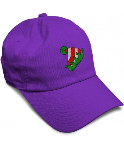 Soft Baseball Cap Elf Hat Embroidery B Christmas Elf Hat Twill Cotton Dad Hats for Men & Women Purple Design Only $12.18 Base...