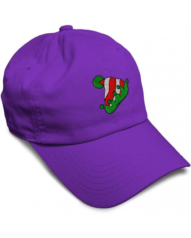 Soft Baseball Cap Elf Hat Embroidery B Christmas Elf Hat Twill Cotton Dad Hats for Men & Women Purple Design Only $12.18 Base...