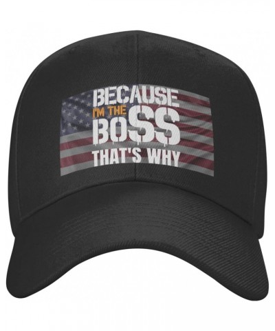 Because I'm The Boss That's Why Hat Unisex Dad Truck Casual Hat Baseball Cap Black $11.49 Baseball Caps