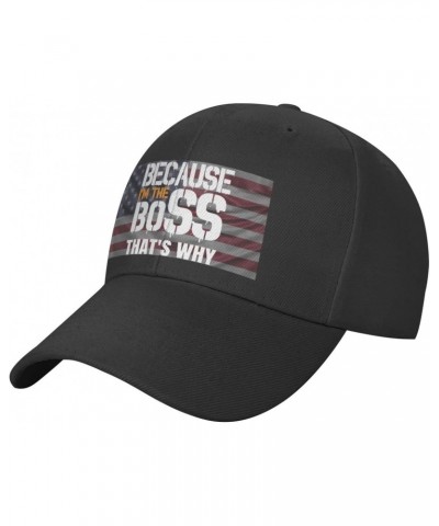 Because I'm The Boss That's Why Hat Unisex Dad Truck Casual Hat Baseball Cap Black $11.49 Baseball Caps