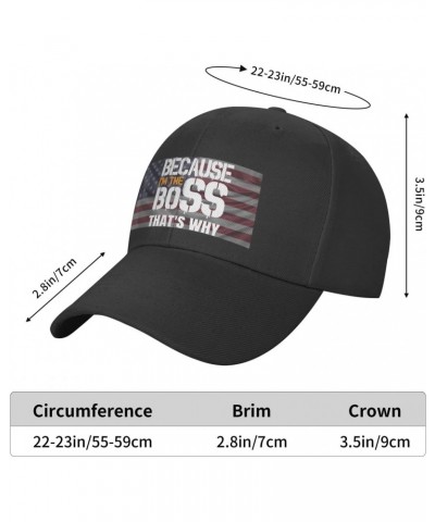 Because I'm The Boss That's Why Hat Unisex Dad Truck Casual Hat Baseball Cap Black $11.49 Baseball Caps