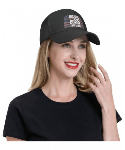 Because I'm The Boss That's Why Hat Unisex Dad Truck Casual Hat Baseball Cap Black $11.49 Baseball Caps