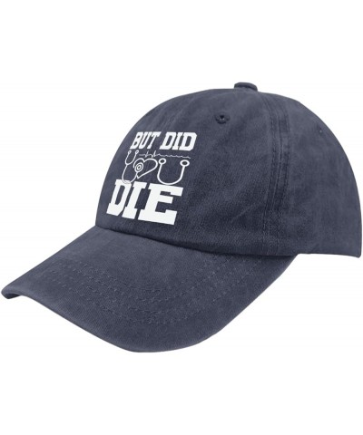 but did i die? caps America hat Pigment Black Mens Beach hat Gifts for Her Hiking Hat Navy Blue $10.00 Sun Hats