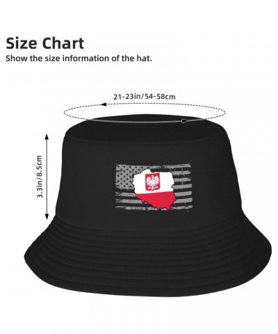 Poland Flag Map Stay Cool and Stylish with Our Trendy Bucket Hats - Perfect for Summer Fun and Outdoor Adventures Black $13.9...