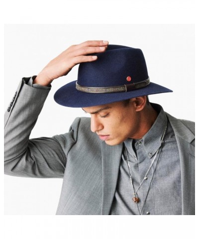 Gedeon Traveller Fur Felt Hat Women/Men - Made in The EU Blue $154.25 Fedoras