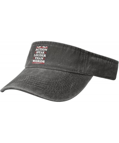 Action Speak Louder Than Words Sun Visor Hats for Women Men Sun Hat Vintage Golf Hat Adjustable Baseball Cap Deep Heather $12...