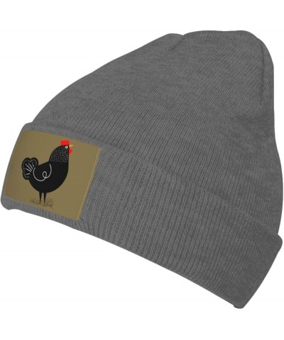 Cute Chicken Beanie Hat for Men Women Soft Cozy Skull Cap Winter Warm Knit Hats Deep Heather $10.01 Skullies & Beanies