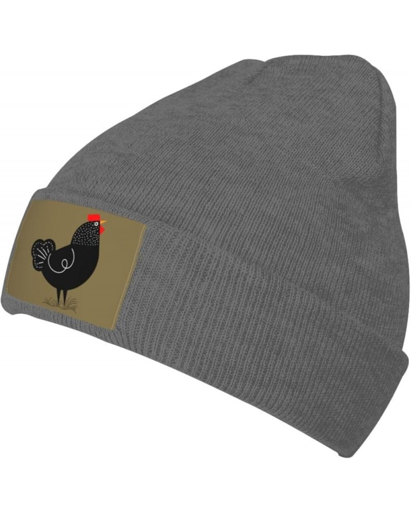 Cute Chicken Beanie Hat for Men Women Soft Cozy Skull Cap Winter Warm Knit Hats Deep Heather $10.01 Skullies & Beanies