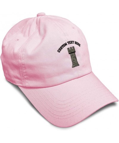 Custom Soft Baseball Cap Chess Rook Embroidery Chess Chess Rook Twill Cotton Dad Hats for Men & Women Soft Pink Personalized ...