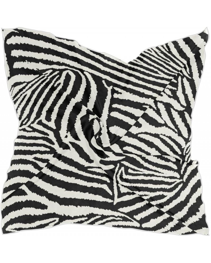 Women's Square Silk Hair Scarves and Wraps Headscarf Vintage Zebra Stripe Head Neck Scarf Bandana 24inch $23.37 Scarves