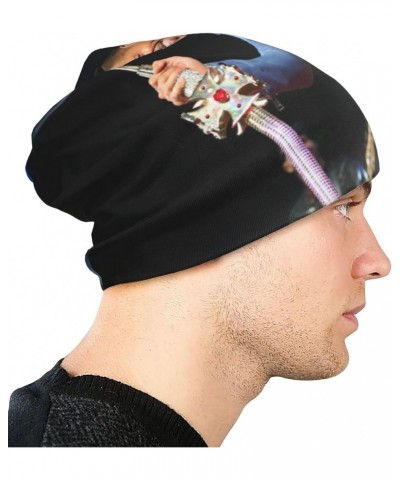 Romeo Music Santos Knit Hat Adult Men's Beanie Hat Unisex Outdoor Fashion Warm Slouchy Skull Cap Nightcap Black $10.93 Skulli...