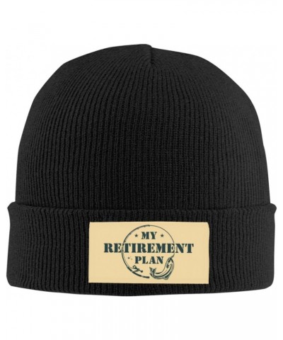 My Fishing Retirement Plan Retirement 2024 Knit Hat Beanie Winter Hat Men Women Warm Knitted Brimless Cap Black $16.72 Skulli...