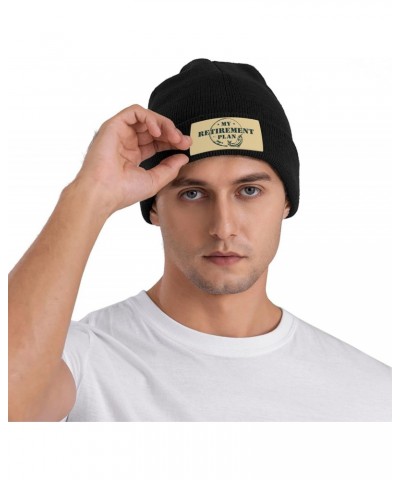 My Fishing Retirement Plan Retirement 2024 Knit Hat Beanie Winter Hat Men Women Warm Knitted Brimless Cap Black $16.72 Skulli...