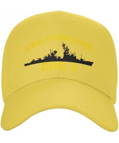 USS John King DDG 3 Flag Denim Hats Baseball Caps Fisherman's hat Knitted hat Yellow $13.79 Baseball Caps