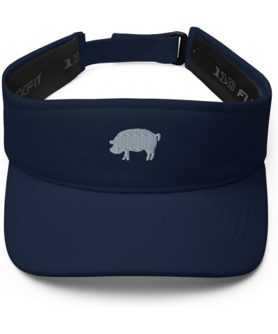 Pig Visor, Embroidered Unisex Visor hat, for Men and Women, Design 1, Pig Lover Gifts. Navy $18.85 Visors