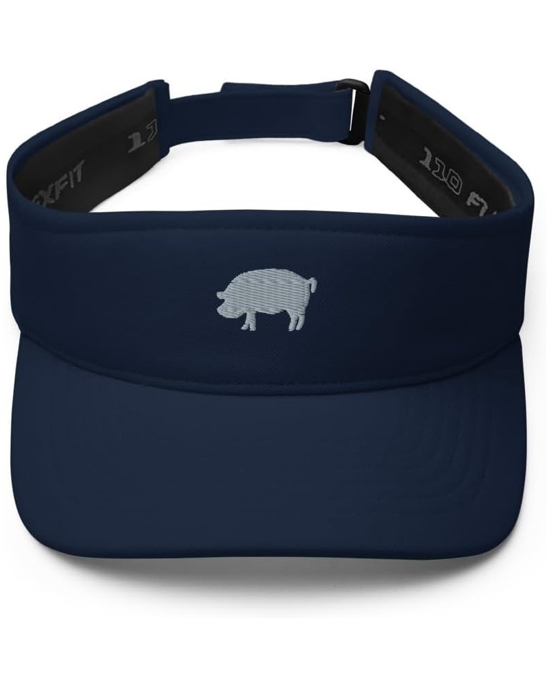 Pig Visor, Embroidered Unisex Visor hat, for Men and Women, Design 1, Pig Lover Gifts. Navy $18.85 Visors