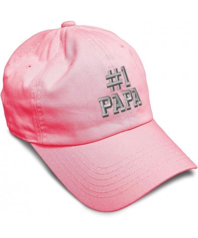 Custom Soft Baseball Cap Number 1 Papa Embroidery Dad Daddy Twill Cotton Dad Dad Hats for Men & Women Coral Design Only $13.0...