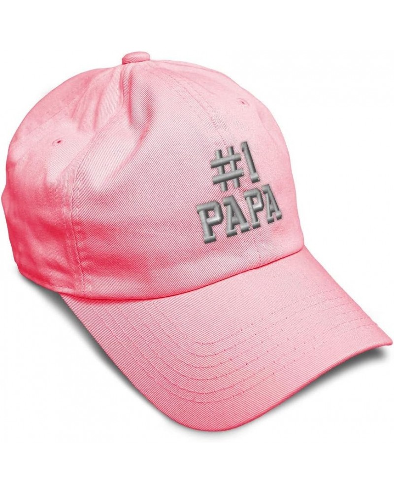 Custom Soft Baseball Cap Number 1 Papa Embroidery Dad Daddy Twill Cotton Dad Dad Hats for Men & Women Coral Design Only $13.0...