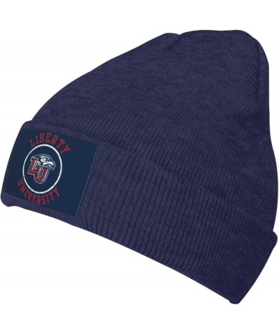 Liberty University Stretch Beanie Knit Hat for Men Women Winter Fall Spring Warm Cap Navy Blue $12.23 Skullies & Beanies