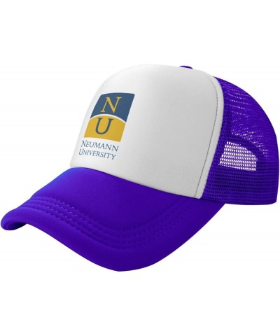 Neumann University Trucker Hats for Both Men and Women - Mesh Baseball Snapback Hats Purple $13.89 Baseball Caps