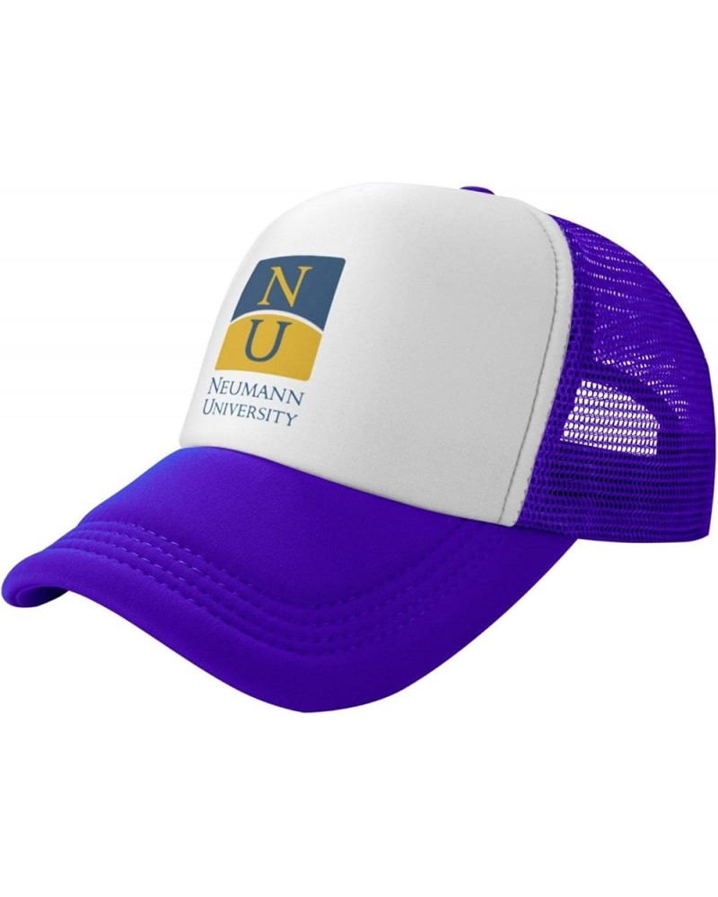 Neumann University Trucker Hats for Both Men and Women - Mesh Baseball Snapback Hats Purple $13.89 Baseball Caps