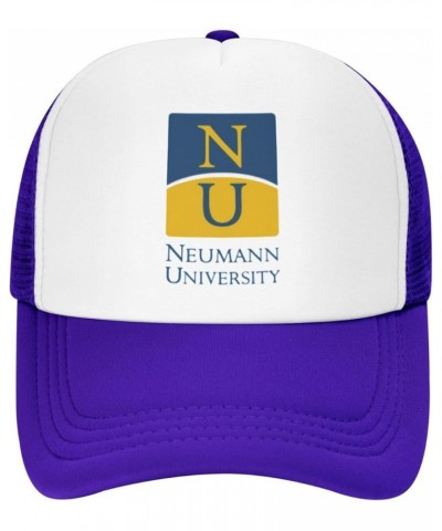 Neumann University Trucker Hats for Both Men and Women - Mesh Baseball Snapback Hats Purple $13.89 Baseball Caps